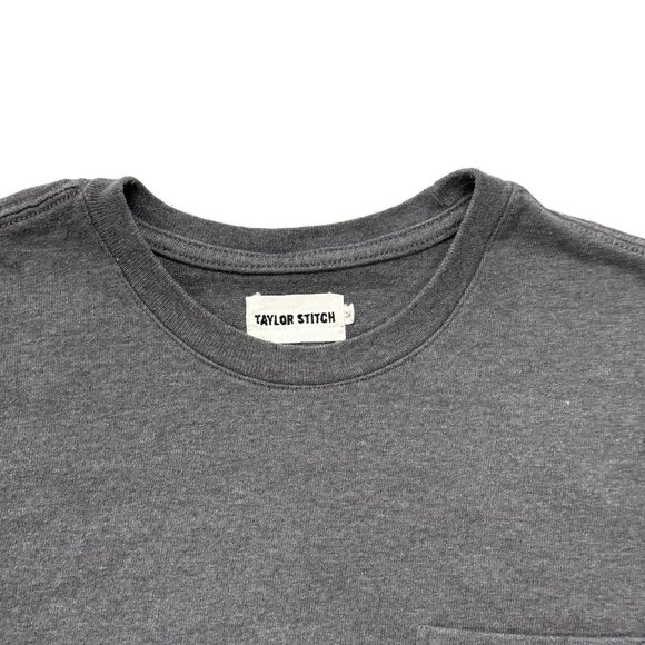 Taylor Stitch The Heavy Bag Crewneck T-Shirt Gray With Pocket Mens 36 XS Tee - Picture 3 of 8
